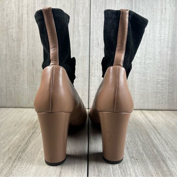 RARE Chie Mihara Black Beige Leather Heeled Boot Shoe Women’s Size 8 EUR 38 - Picture 7 of 10